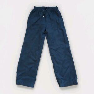 C&A PullOn Pant Womens 36 S Blue WideLeg 100%Linen Pocket Drawstring Lagenlook